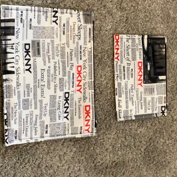 Dkny Accessories - DKNY nylon zippered pouches great for travel set of 2